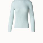 Seamless Rib Silk Cotton Knit Crew Neck Sweater