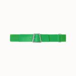 Leather and Elastic Belt with Trapezoid Buckle
