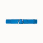 Leather and Elastic Belt with Trapezoid Buckle