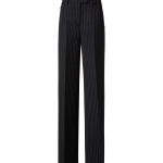 Wide Wool Double-Face Pants with Pinstripes