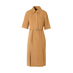 Short-Sleeve Suede Shirt Dress