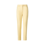Cropped Tapered Cotton Silk Double-Face Pants