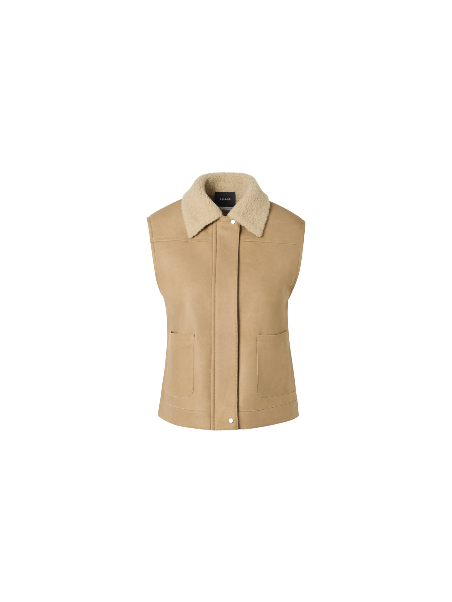 img_290824ae-bbd3-493d-a6b7-741fa3520e49.png Mika Shearling Gilet with Fur Collar - Image 1