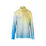 Silk Twill Tunic Blouse with Sunbeam Print