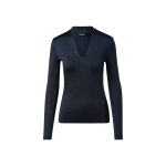 Silk Jersey Stretch Top with V-Neck