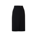 Wool Double-Face Wrap Effect Pencil Skirt