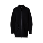 Long Knit Bomber Jacket in Stretch Merino Wool