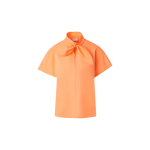 Cotton Blouse with Collar Knot