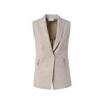 Linen Vest with Double-Breast Illusion