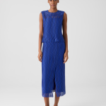 Midi Pencil Skirt in Wave Guipure
