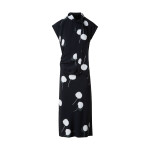 Dandelion Print Midi Dress with Removable Bow