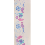 Scarf in Cotton Silk with Denim Blossom Print