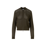 Long-Sleeve Chunky Cotton Mesh Knit Cardigan