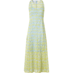 Sheer Scribble Dot Embroidered Flared Midi Dress