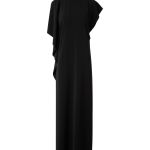 Laser Cut Midi Dress with Off-shoulder Drape