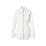 Cinched Cotton Poplin Zip Blouse