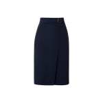 Wool Double-Face Wrap Effect Pencil Skirt