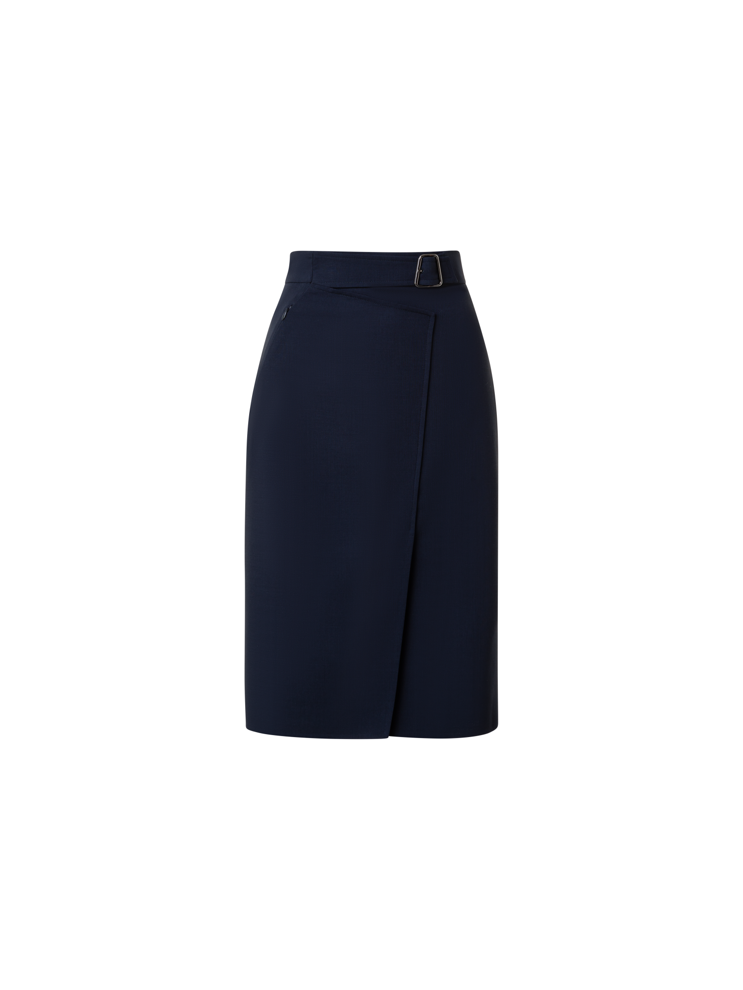 img_54476ba9-27d4-4304-a1d8-9d472038e706.png Wool Double-Face Wrap Effect Pencil Skirt - Image 1