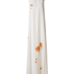 Long Silk Gown with Anemone Print