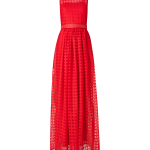 Square Embroidery on Tulle Gown