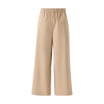 Frey Cropped Cotton Culotte Pants with Elastic Waist