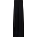 Fellia Wide-Flared-Leg Pants in Silk Georgette