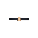 Leather Belt with Gold Trapezoid Buckle