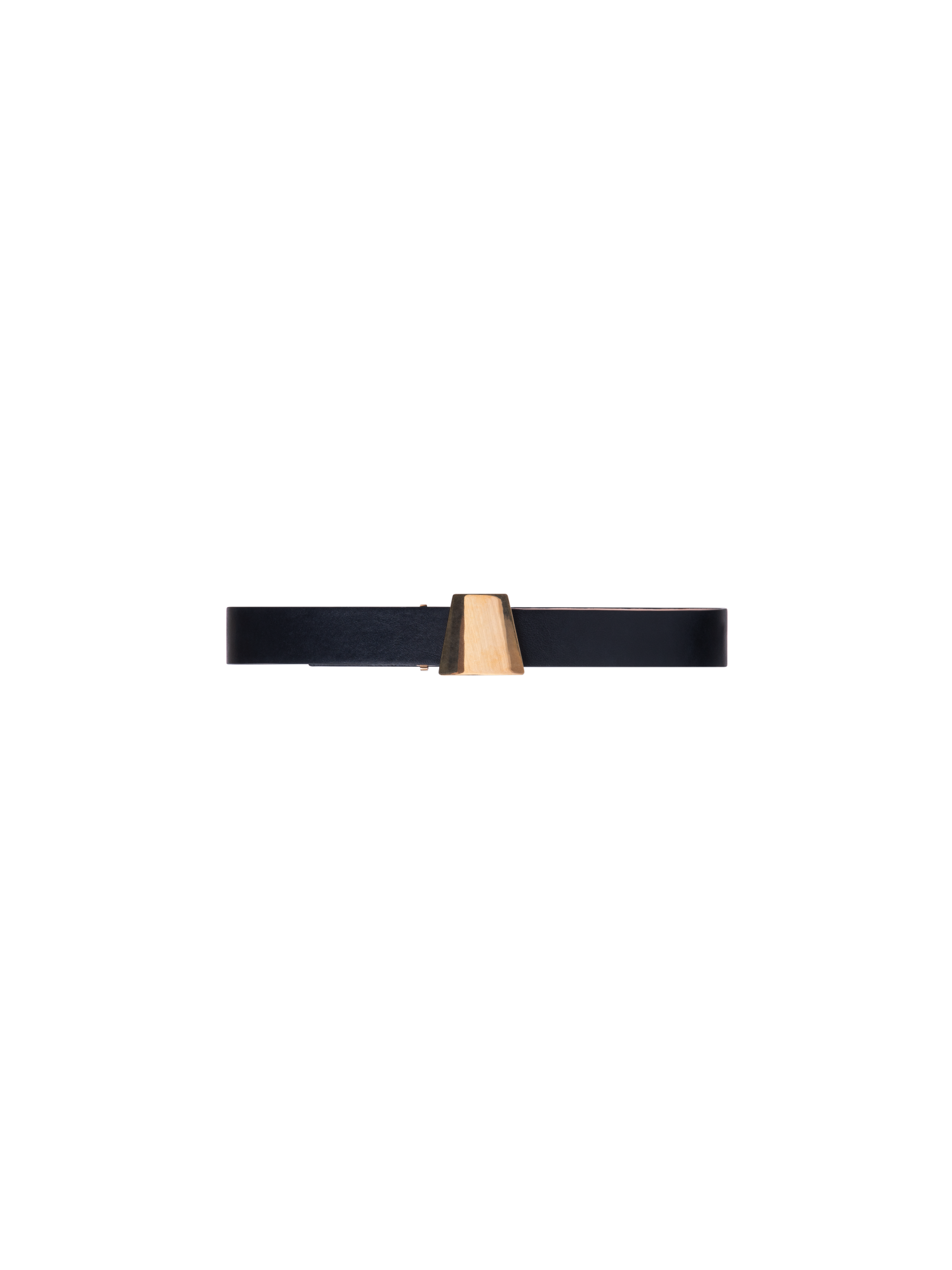 img_59112f95-00c5-4a67-8312-56f06a4a8192.png Leather Belt with Gold Trapezoid Buckle - Image 1