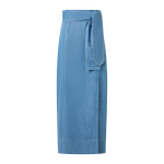 Wrap-Detail Viscose Denim Midi Pencil Skirt
