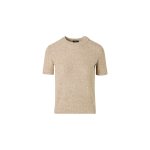 Short-Sleeve Linen Cotton with Micro Sequins Knit Sweater