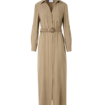 Peach-Skin Viscose Twill Midi Shirt Dress