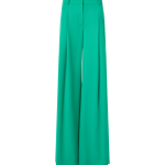 Cassie Flared Wide-Leg Pants in Wool Gabardine