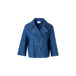 Asymmetric Boxy Cropped Denim Jacket