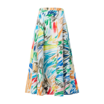 Scribble Print Cotton Midi Skirt