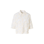 Boxy 3D-Flower Jacquard Shirt Blouse