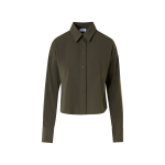 Long-Sleeve Lasercut-Crêpe Blouse