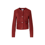 Long-Sleeve Suede Leather Jacket