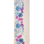 Cashmere Scarf with Denim Blossom Print