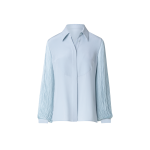 Silk Blouse with Fringe Sleeves