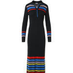 Color-Block Ribbed Knit Polo Dress
