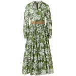 Long-Sleeve Papercut Flower Boho Midi Dress