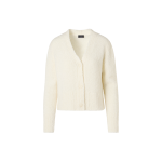 Bracelet-Sleeve Cashmere-Silk Bouclé Knit Short Cardigan