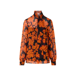 Long-Sleeve Papercut Flower Blouse