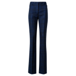 Slight Bootcut Silk Cotton Check Pants