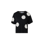 Short-Sleeve Polka-Dot Knit Sweater