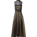 Sheer Shimmer Silk Blend Organza Midi Dress