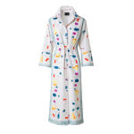 Cotton Midi Shirt Dress with Fruits Print