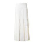 Pleated Midi Skirt in Linen Wool Blend