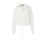 Long-Sleeve Cotton Voile Blouson Shirt