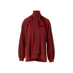 Long-Sleeve Silk Crêpe de Chine Blouse